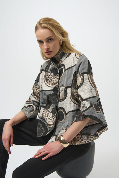 Abstract Jacquard Trapeze Jacket Joseph Ribkoff