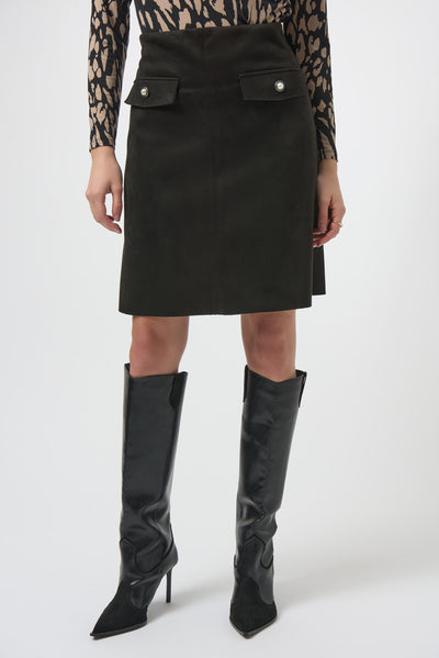 Faux Suede A-Line Skirt Joseph Ribkoff
