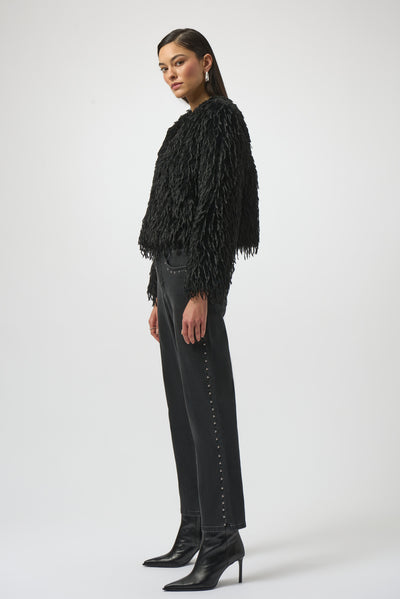 Faux Fur Collarless Boxy Jacket Joseph Ribkoff