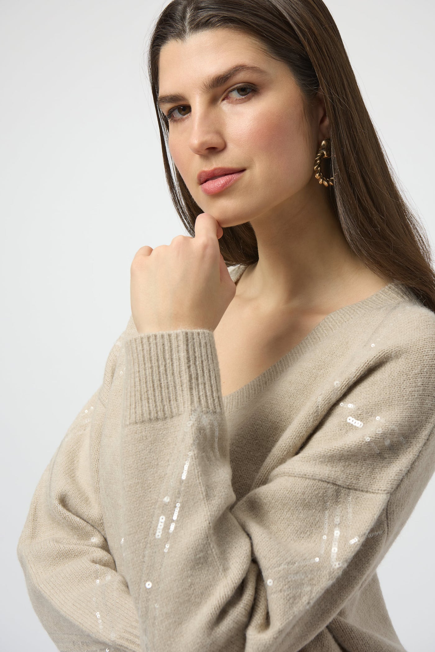 Sweater Knit Pullover with Sequins Joseph Ribkoff