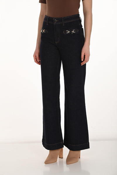 Icon Detail Wide-Leg Jeans Frank Lyman