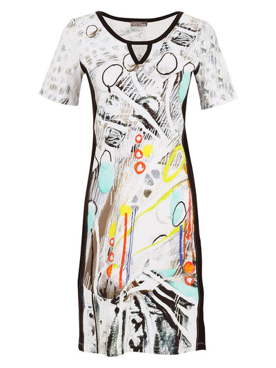 Abstract Art Print Short Sleeve Dress - Dream Pants