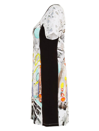 Abstract Art Print Short Sleeve Dress - Dream Pants