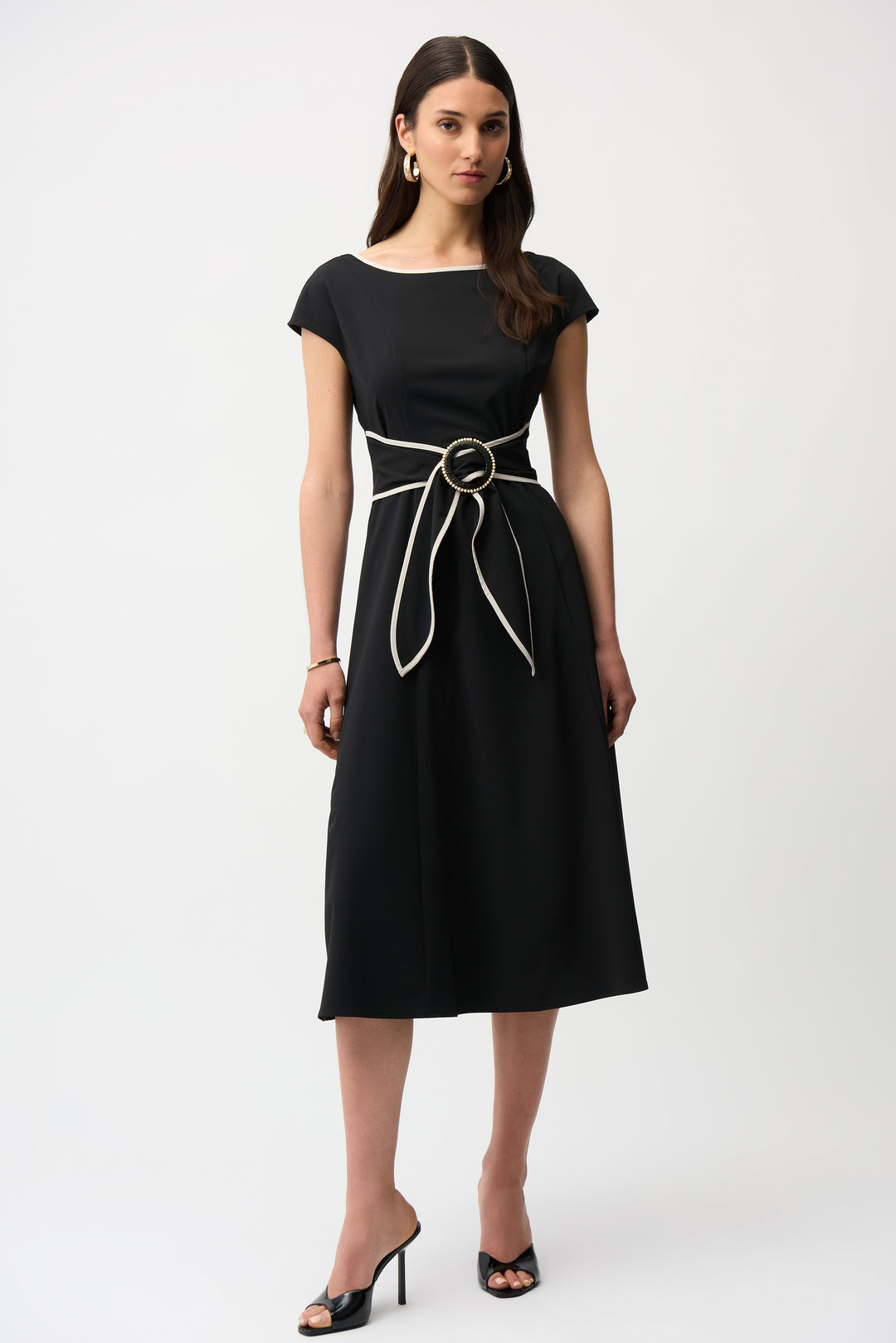 slim fit dress slacks Color Block Pleated Long Sleeve Dress – Jolie Vaughan Boutique