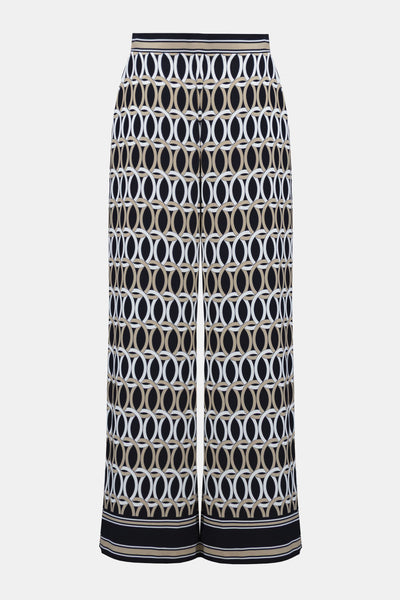 Woven Geometric Print Wide Leg Pull-On Pants Joseph Ribkoff