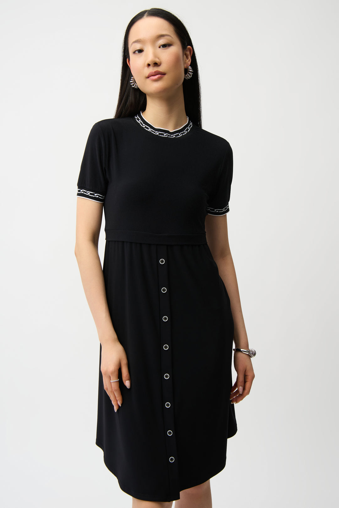 Joseph Ribkoff Silky Knit Fit and Flare Dress With Button Front Skirt  261093  Dream Pants