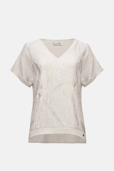 Pleated Satin Boxy Top With Silky Knit Back Joseph Ribkoff