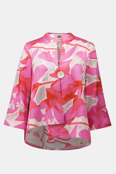 Novelty Jacquard Floral Print Swing Jacket Joseph Ribkoff