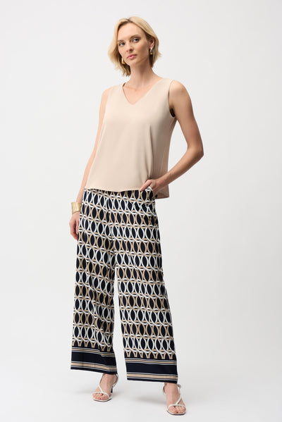 Woven Twill Sleeveless Straight Top With V-neckline Joseph Ribkoff