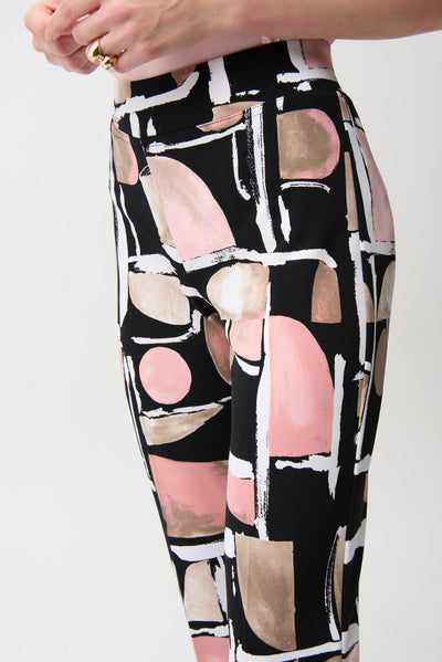 Silky Knit Abstract Print Straight Pull-On Pants Joseph Ribkoff