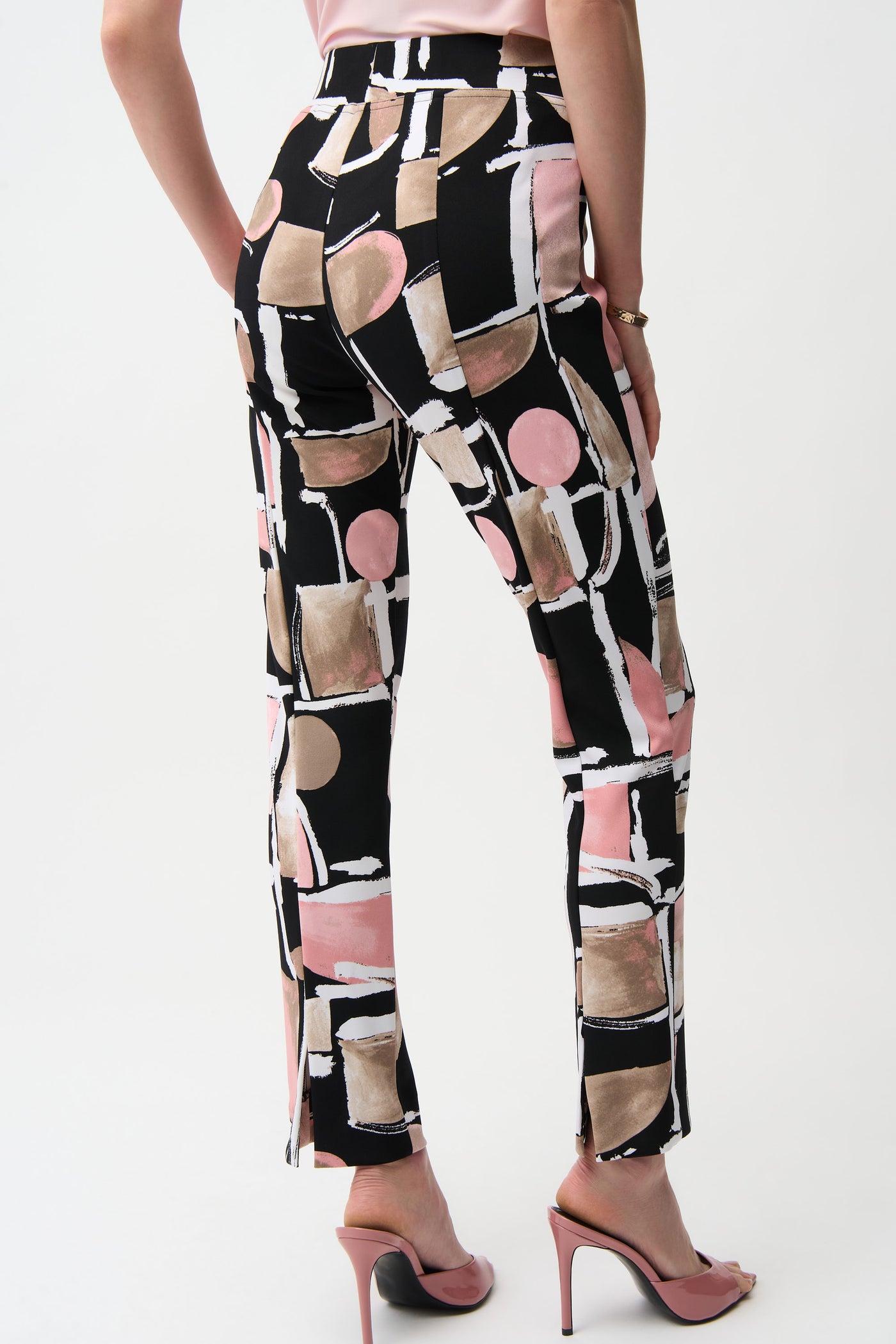 Silky Knit Abstract Print Straight Pull-On Pants Joseph Ribkoff