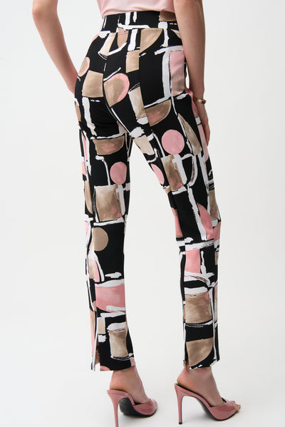 Silky Knit Abstract Print Straight Pull-On Pants Joseph Ribkoff