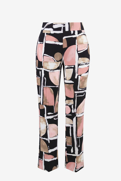 Silky Knit Abstract Print Straight Pull-On Pants Joseph Ribkoff