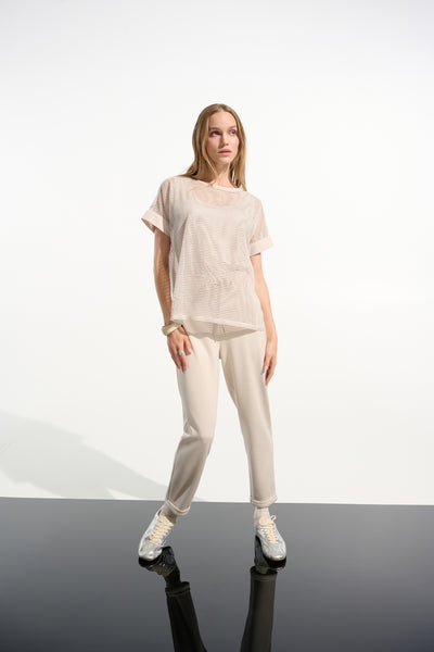 Silky Knit and Mesh Straight Top Joseph Ribkoff