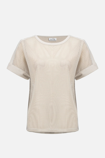 Silky Knit and Mesh Straight Top Joseph Ribkoff