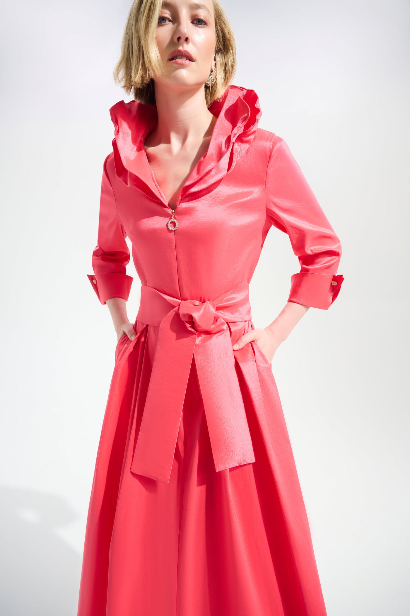 Joseph Ribkoff Stretch Taffeta Fit And Flare Dress With Lapel Collar Style 251768X Dream Pants Joseph Ribkoff Stretch Taffeta Fit And Flare Dress With Lapel Collar Style 251768X Dream Pants
