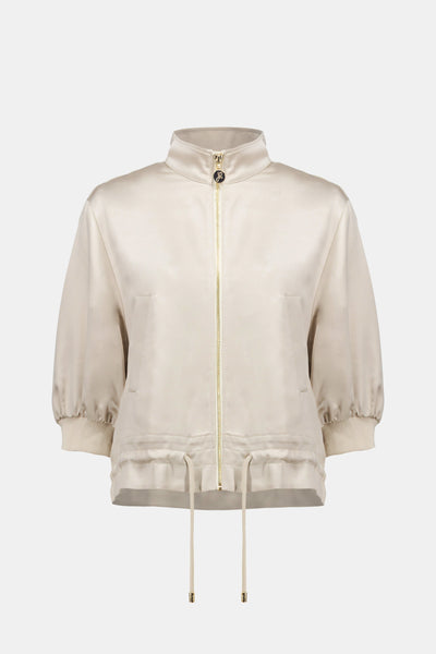 Satin Boxy Blouson Jacket With Drawstring Hem Joseph Ribkoff