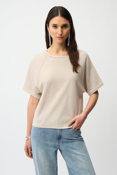 Sequins Yarn Short Sleeve Sweater Joseph Ribkoff