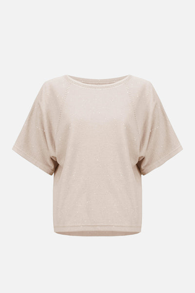 Sequins Yarn Short Sleeve Sweater Joseph Ribkoff