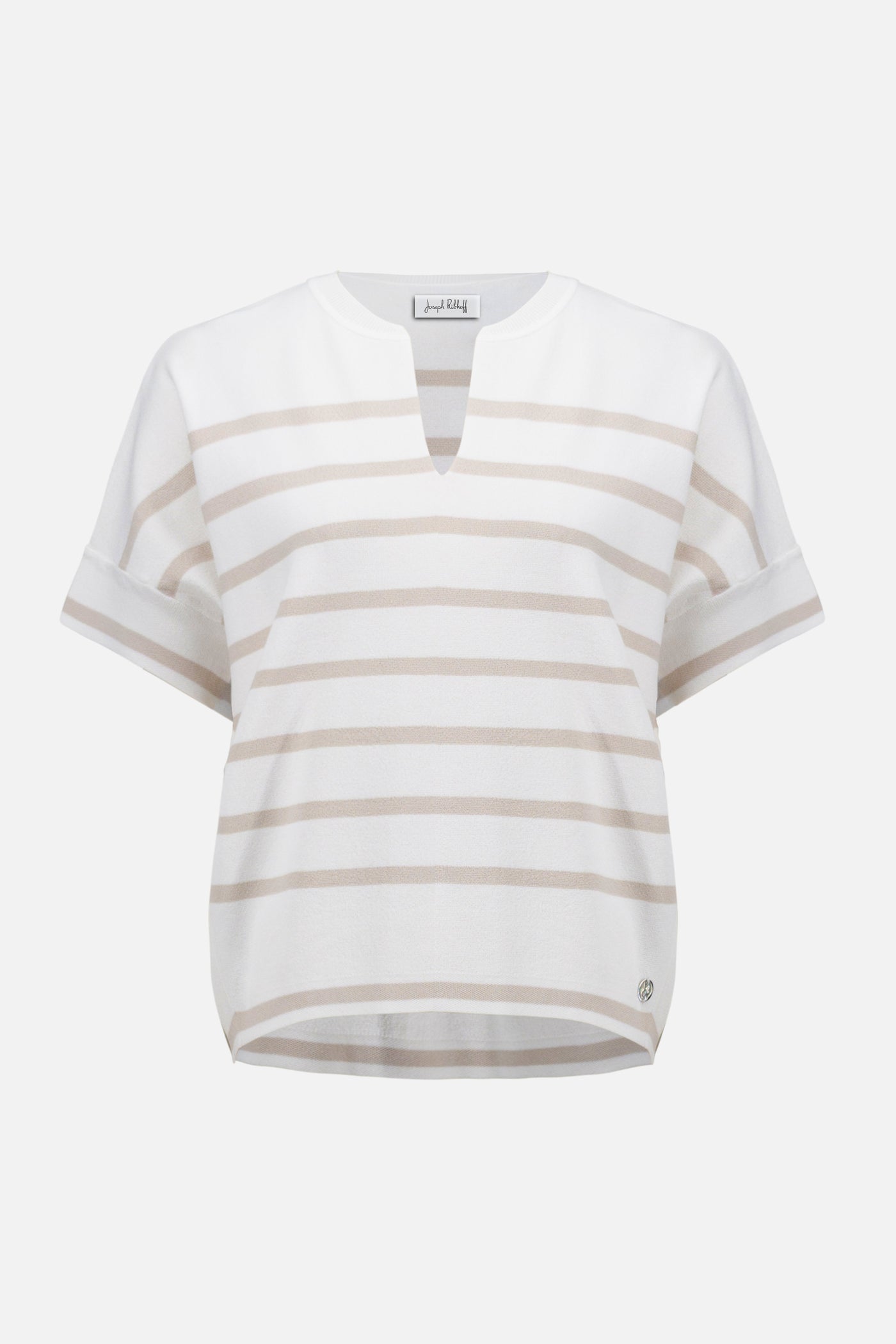 Viscose Blend Stripe Print Short Sleeve Sweater Joseph Ribkoff