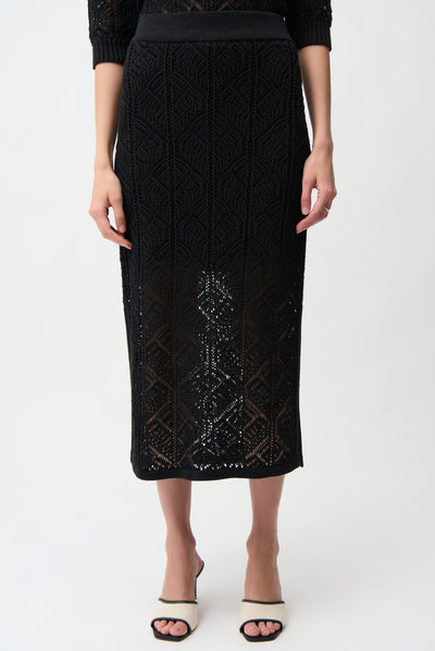 Cotton Blend Open Stitch Pencil Skirt Joseph Ribkoff