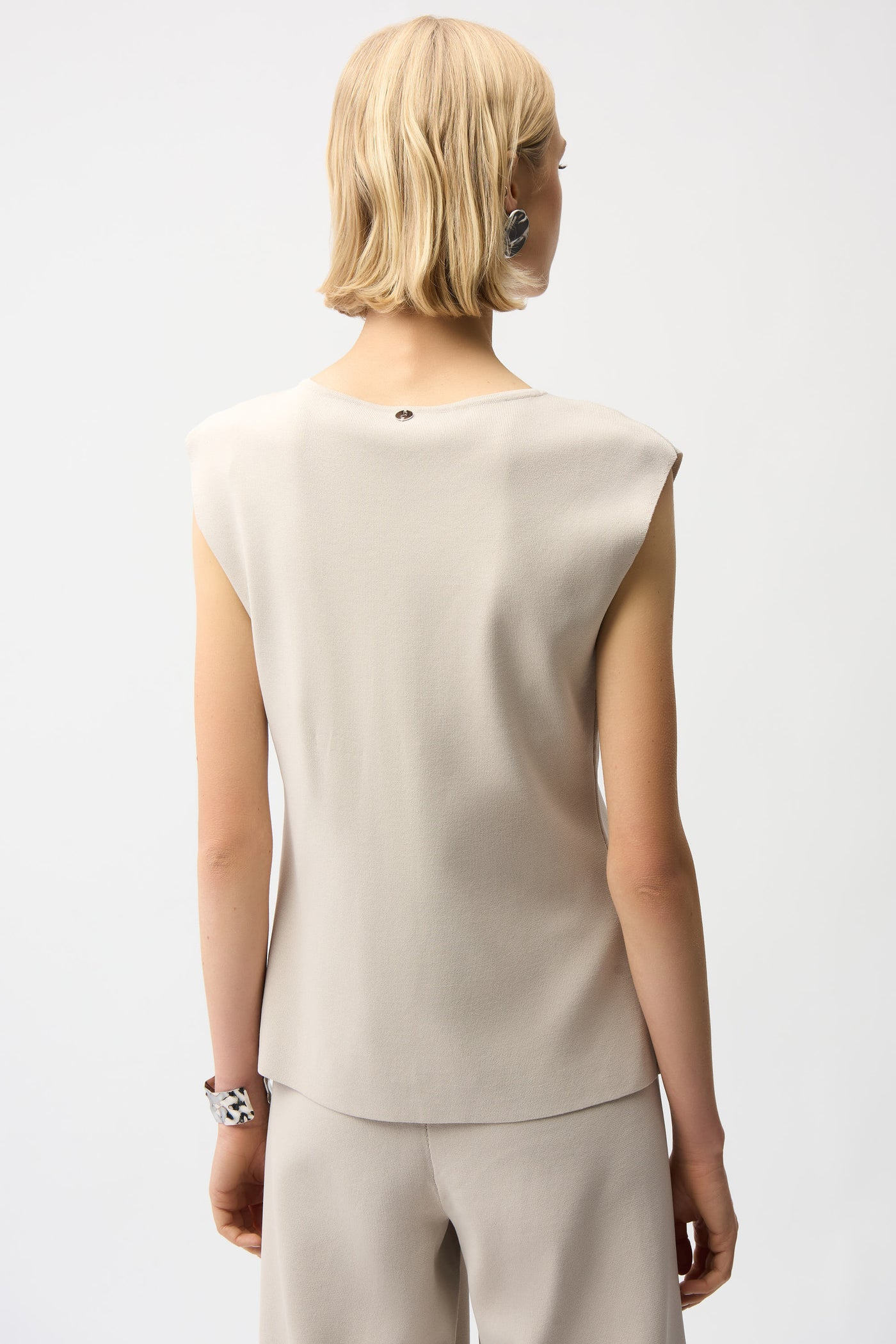 Viscose Blend Fitted Vest with Faux Welt Pockets Joseph Ribkoff