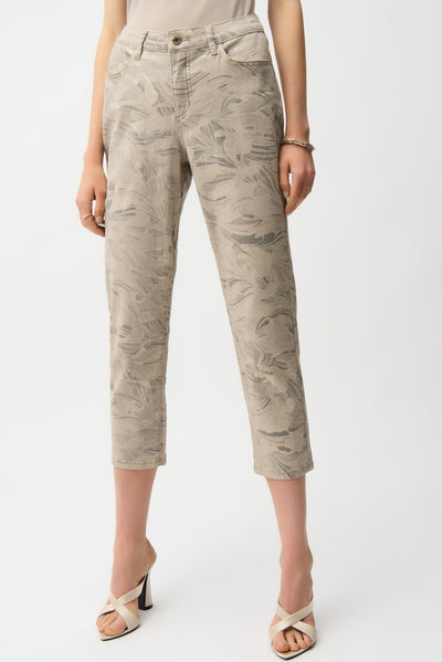 Metallic Abstract Print Slim Crop Jeans Joseph Ribkoff