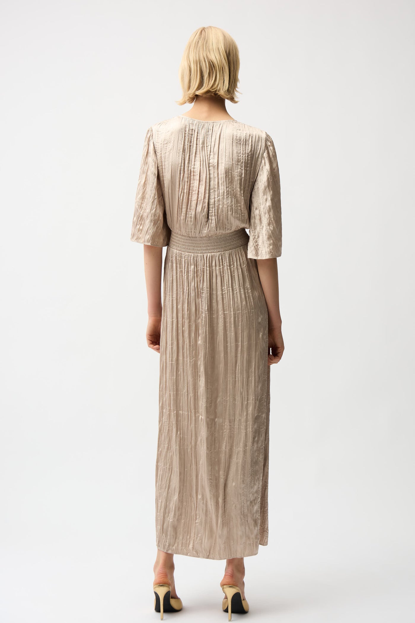 joseph ribkoff pleated satin midi dress Joseph Ribkoff Pleated Satin Midi Dress