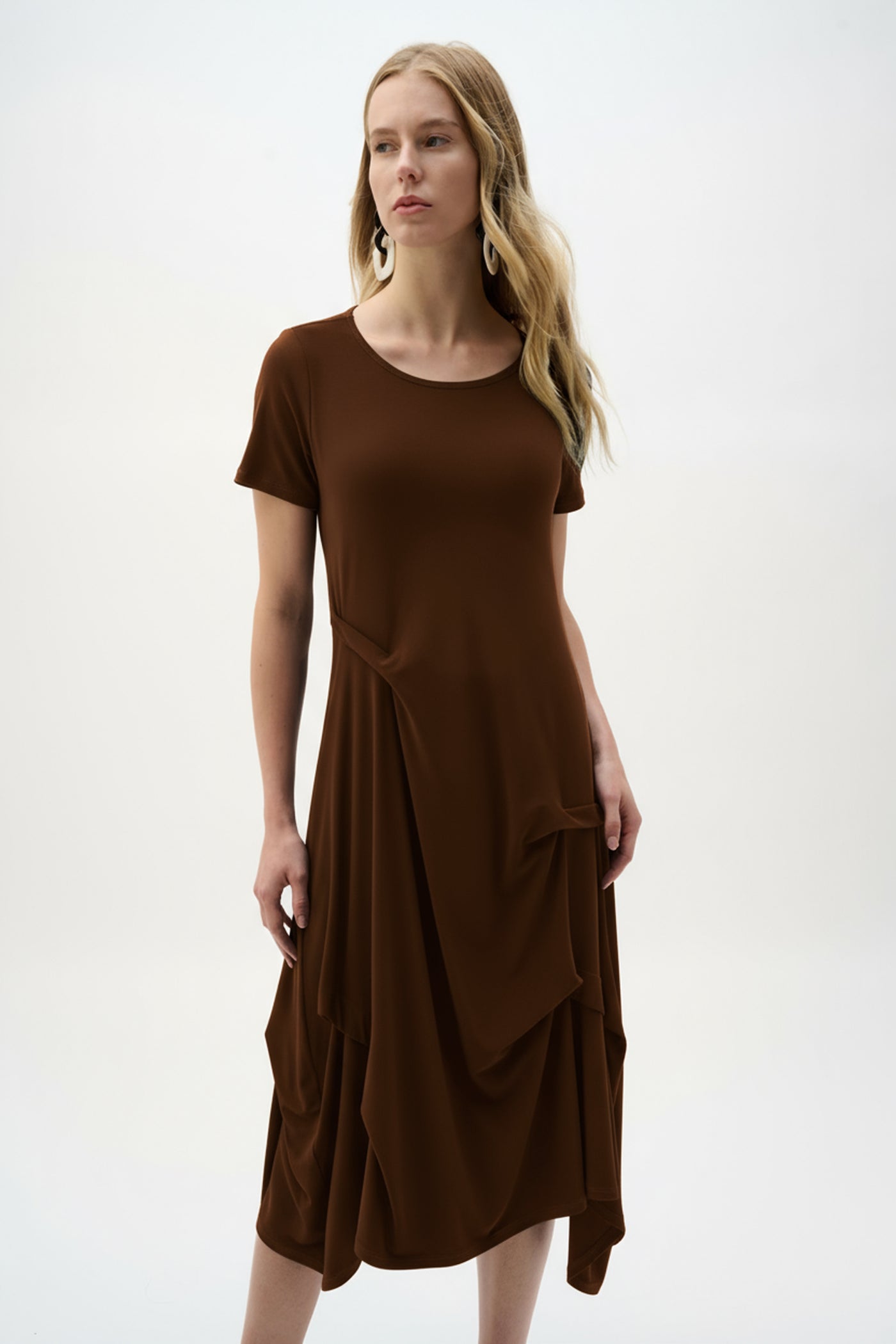 knit trapeze dress Joseph Ribkoff Geranium Silky Knit Sleeveless Trapeze Dress Style 252190