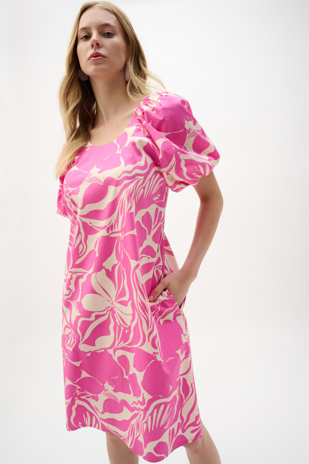 Joseph Ribkoff Stretch Cotton Floral Print Trapeze Dress 262127 – Dream  Pants