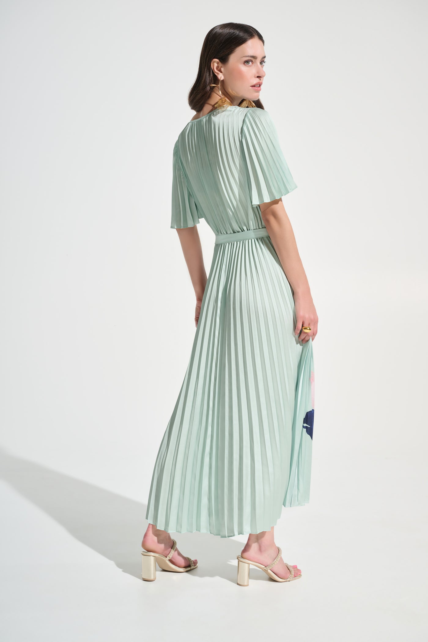 floral satin fit and flare dress Satin Fit & Flare Dress - Blooming Floral