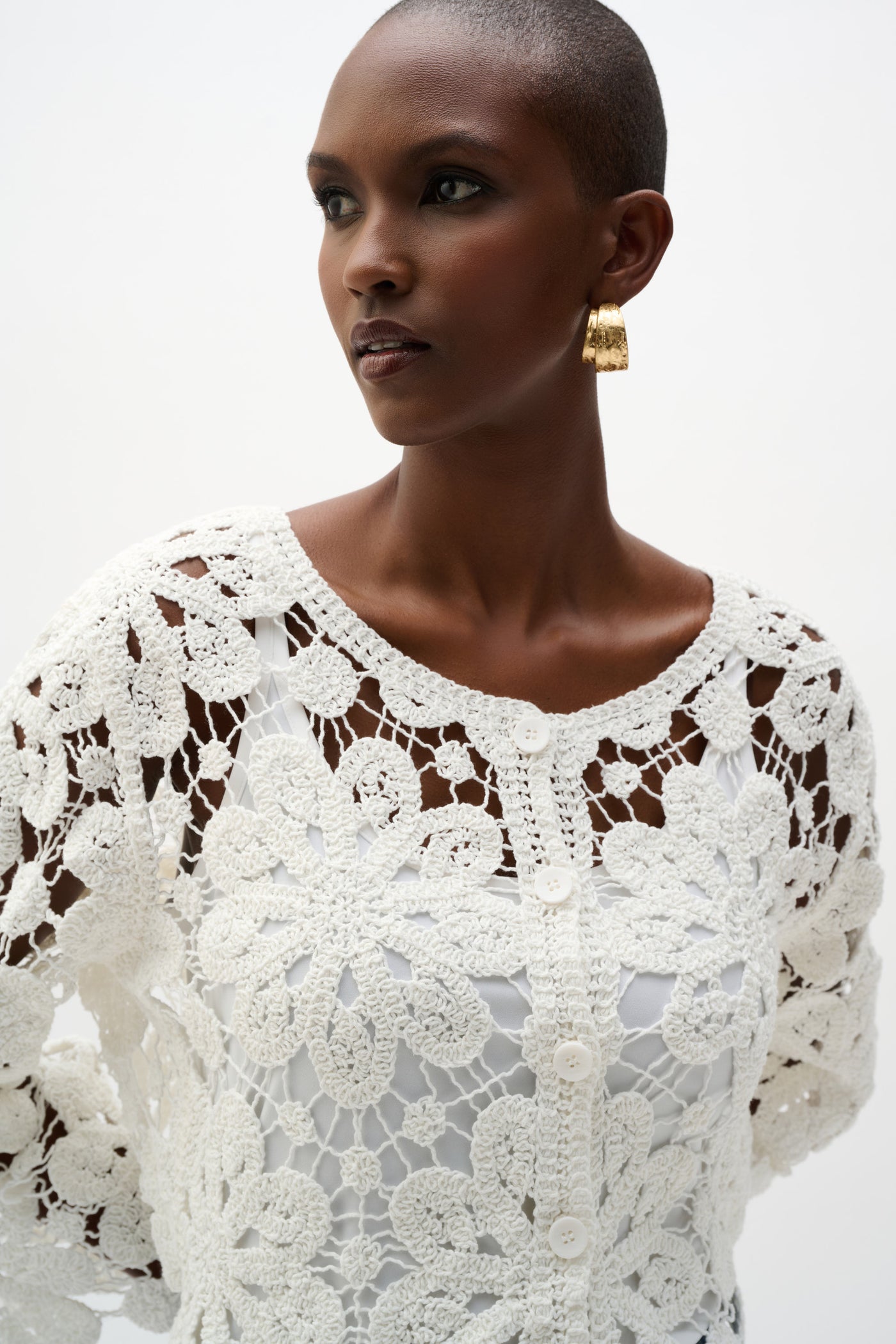 Joseph Ribkoff Crochet Boxy Cardigan 262958 – Dream Pants