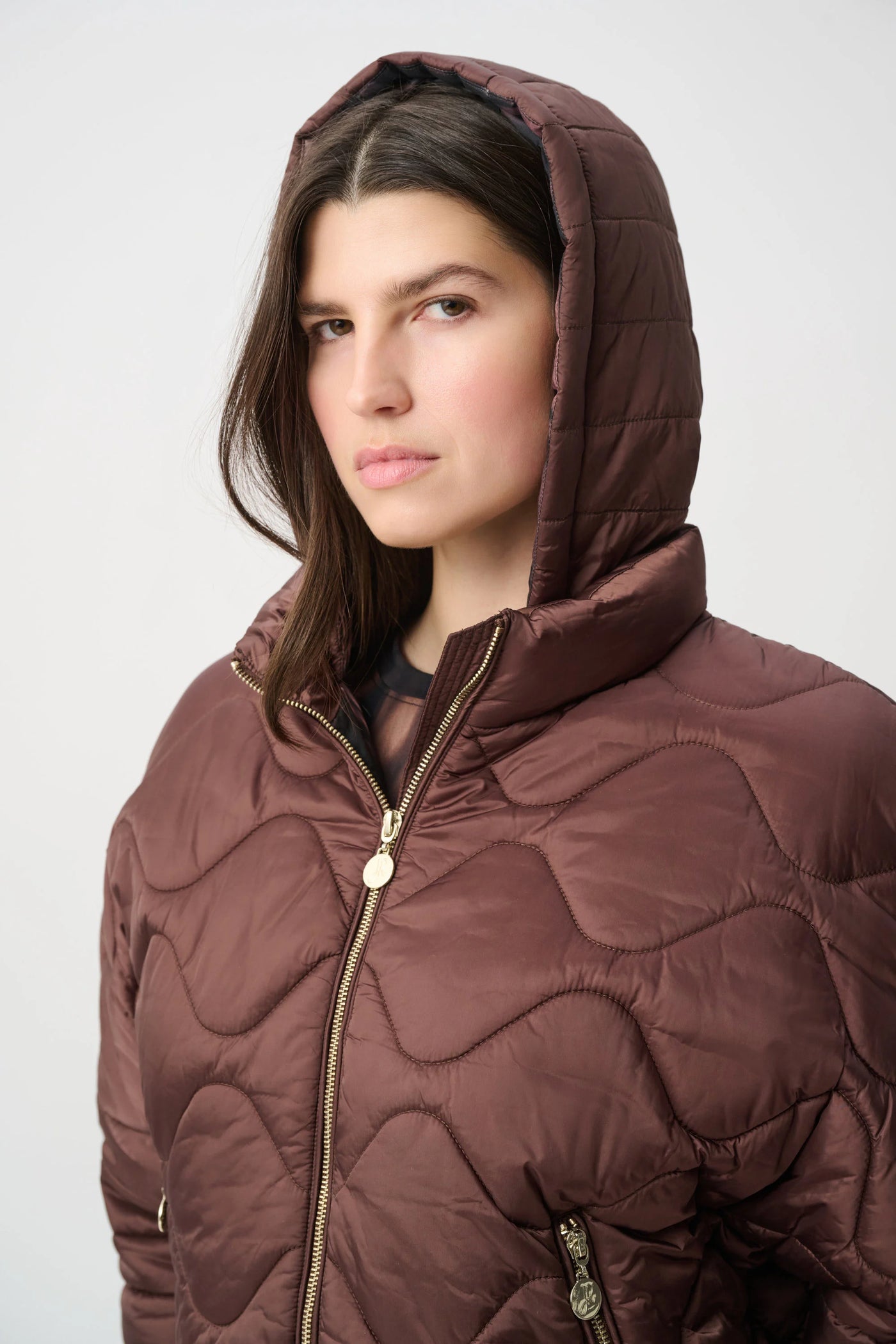 264604 - Hooded Quilted Cocoon Jacket | Joseph Ribkoff – Dream Pants