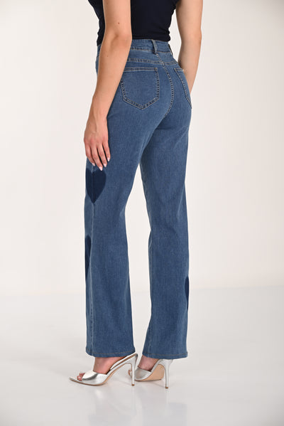 Heart Patch Straight-Leg Jeans Frank Lyman