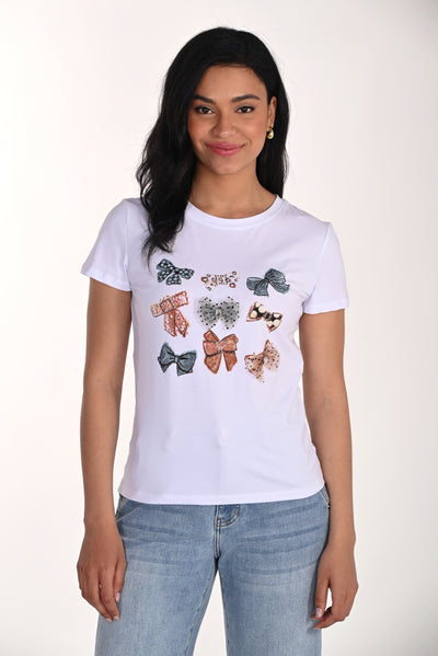 Bow Beauty Embellished Tee Frank Lyman