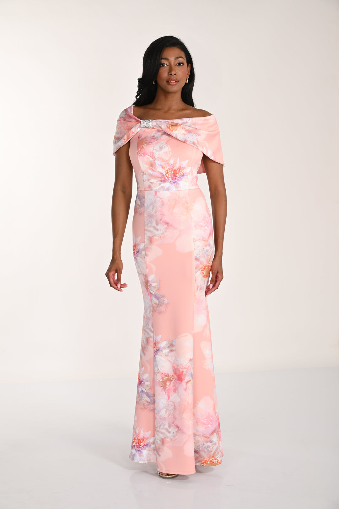 pink dream garden maxi dress Garden Dreams Satin Maxi Dress - Pink/combo