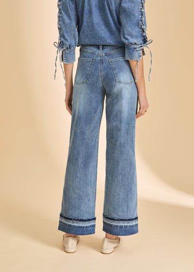 Olivia Cuffed Wide Leg French Dressing Jeans