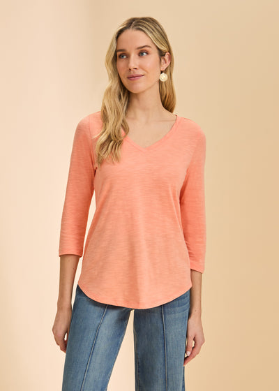 3/4 Sleeve V-Neck Top French Dressing Jeans
