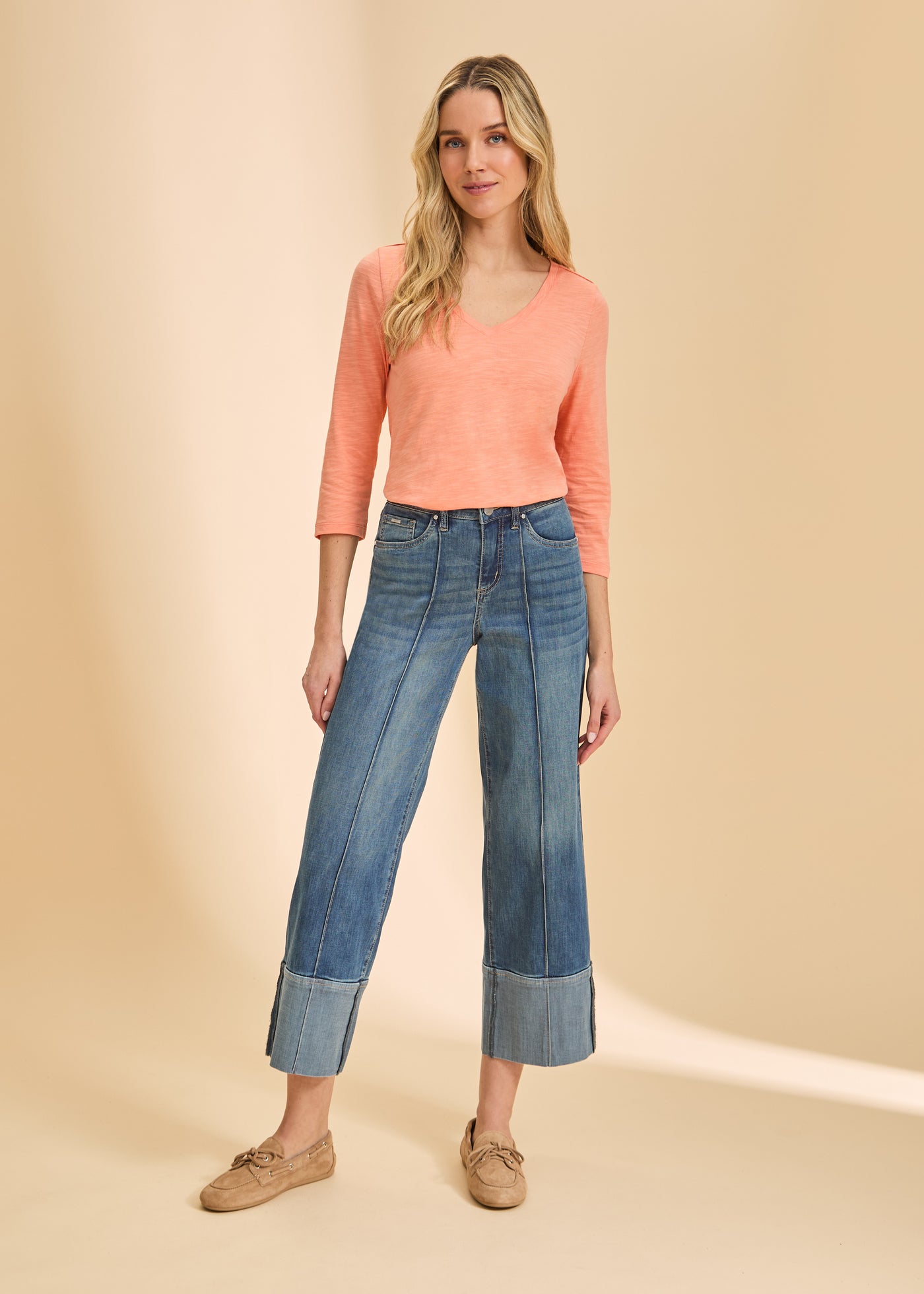 3/4 Sleeve V-Neck Top French Dressing Jeans