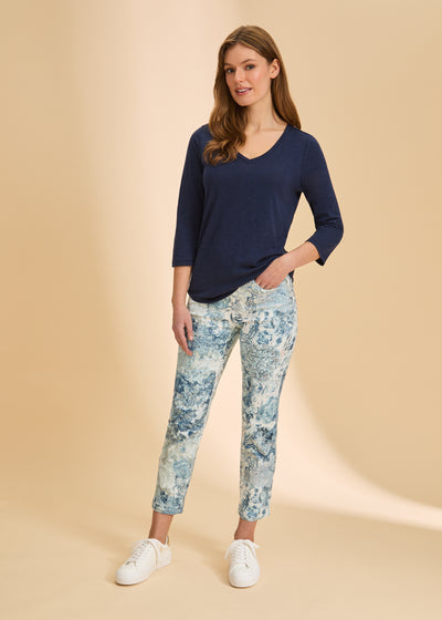 3/4 Sleeve V-Neck Top French Dressing Jeans