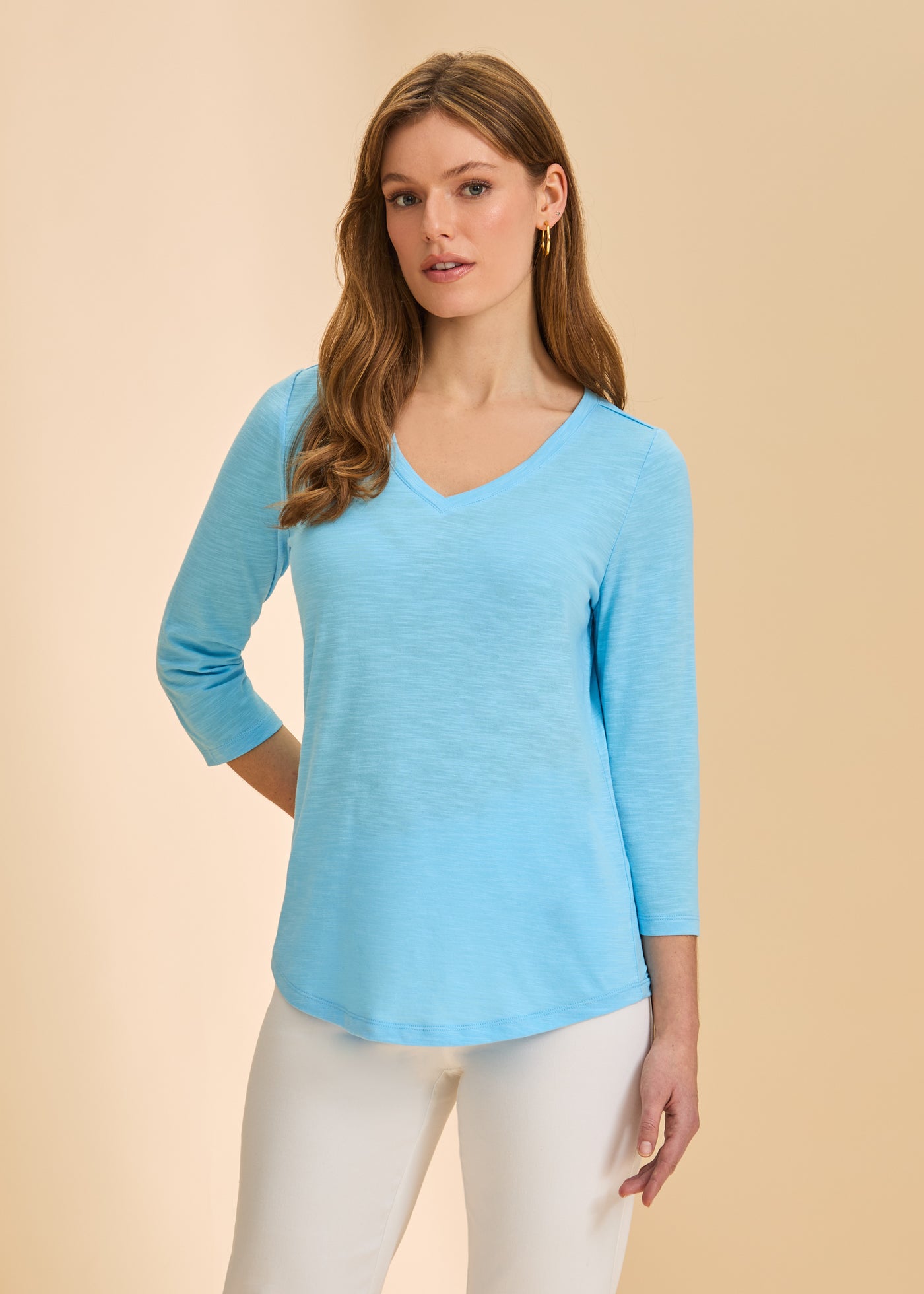 3/4 Sleeve V-Neck Top French Dressing Jeans