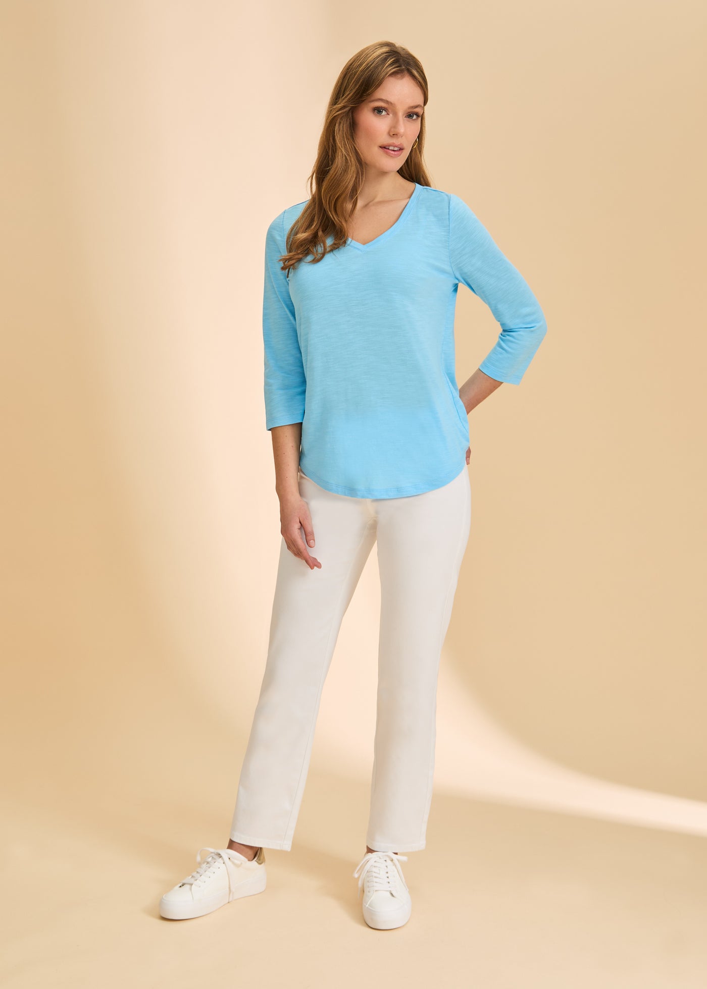 3/4 Sleeve V-Neck Top French Dressing Jeans