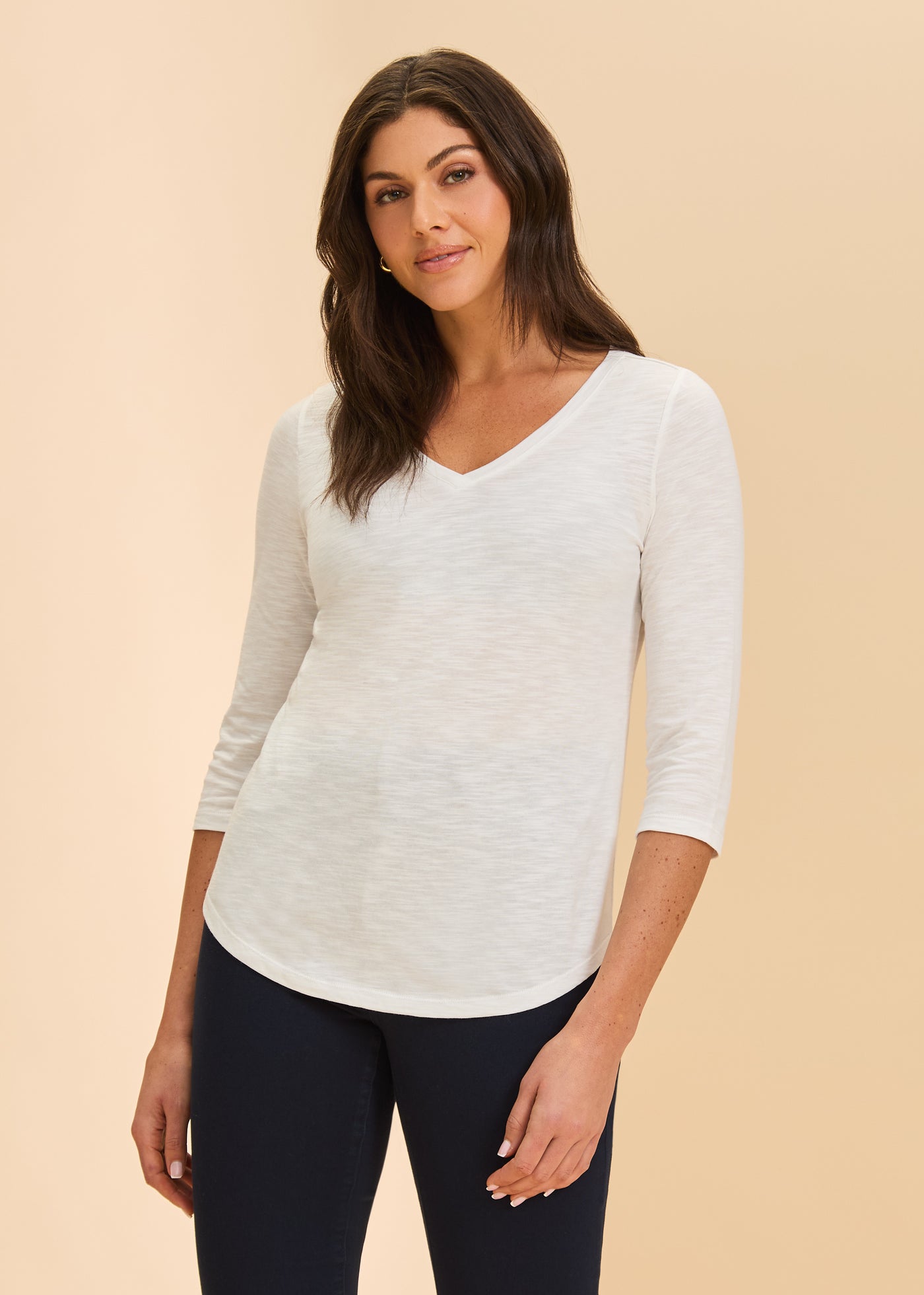 3/4 Sleeve V-Neck Top French Dressing Jeans