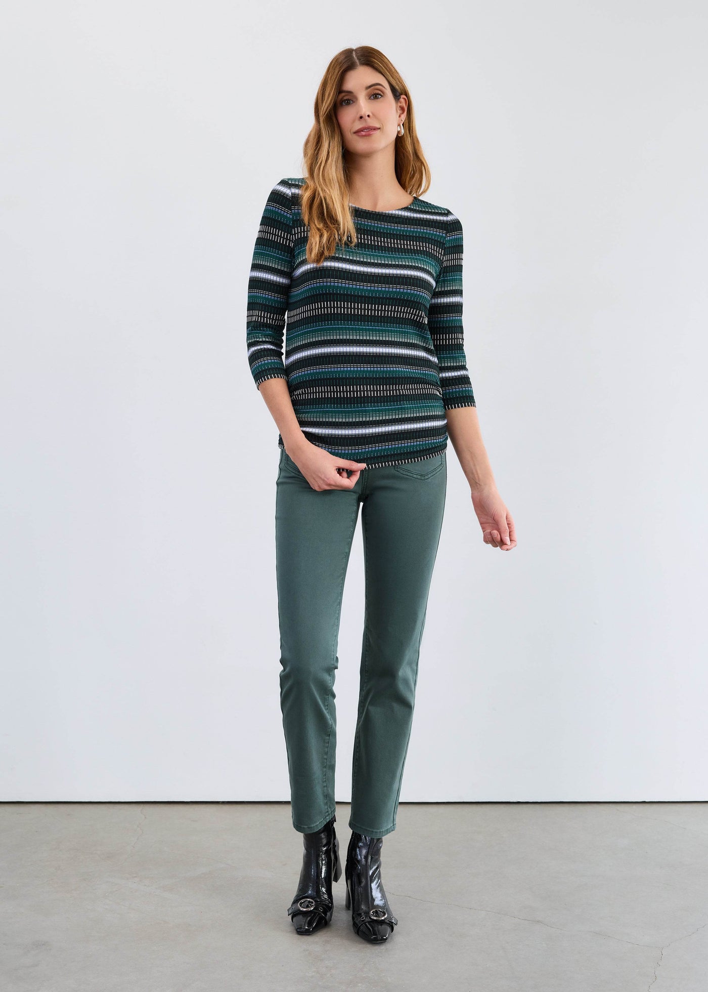 3/4 Sleeve Rushed Side Top - Dream Pants