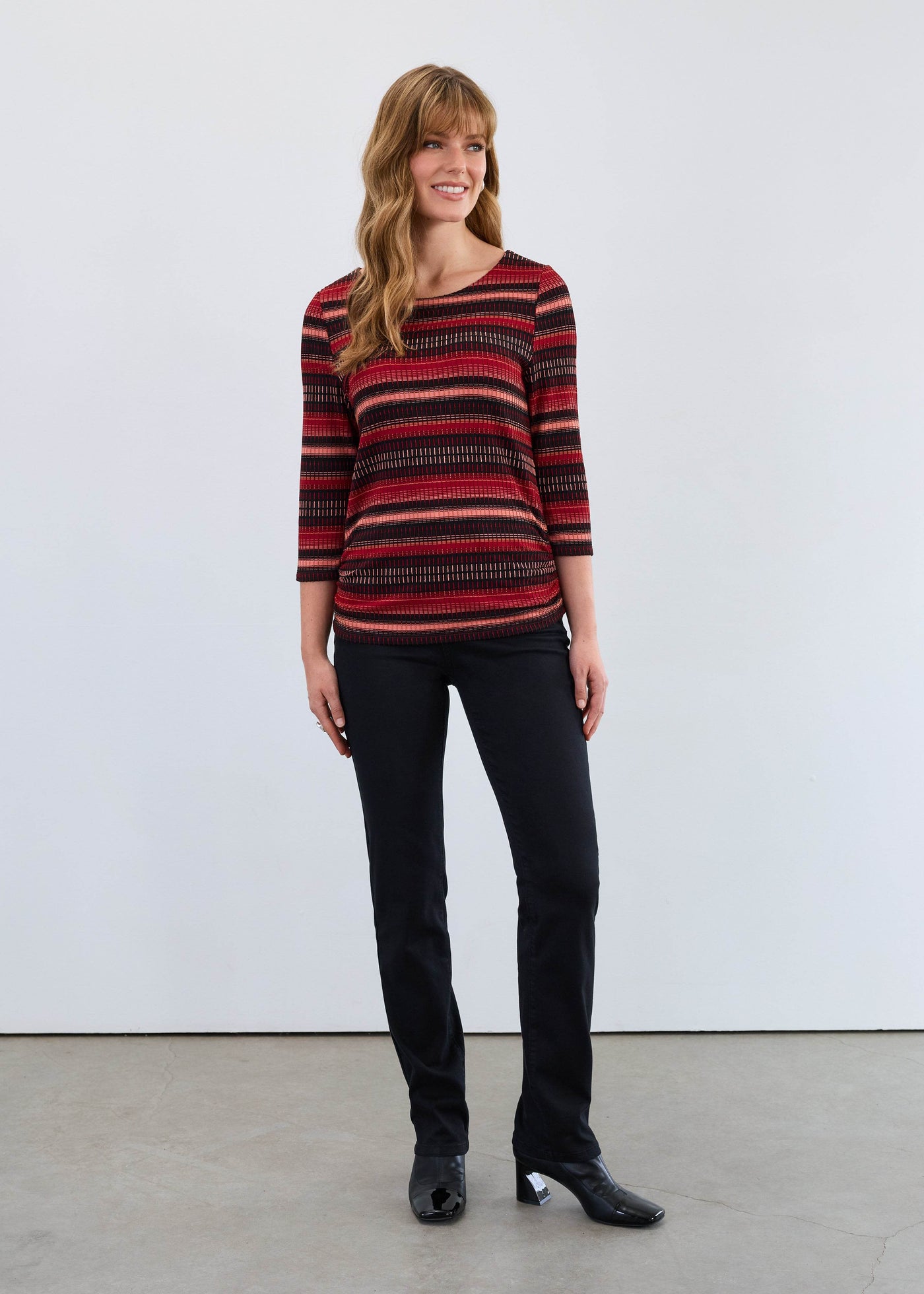 3/4 Sleeve Rushed Side Top - Dream Pants