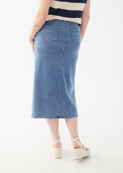 French Dressing Jeans Column Midi Skirt 