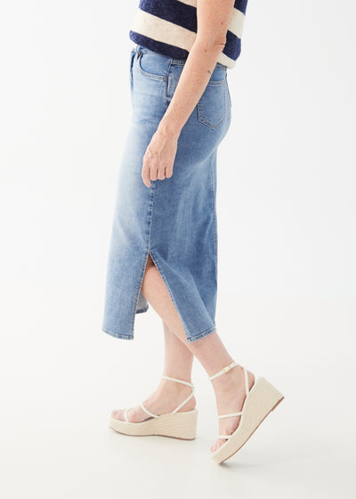 French Dressing Jeans Column Midi Skirt 