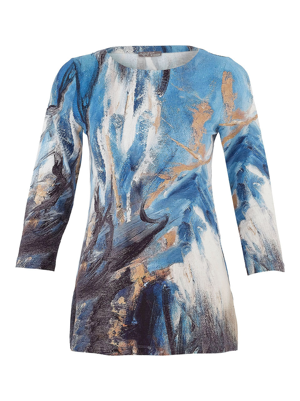 Abstract Brushstroke Print Pullover Dolcezza