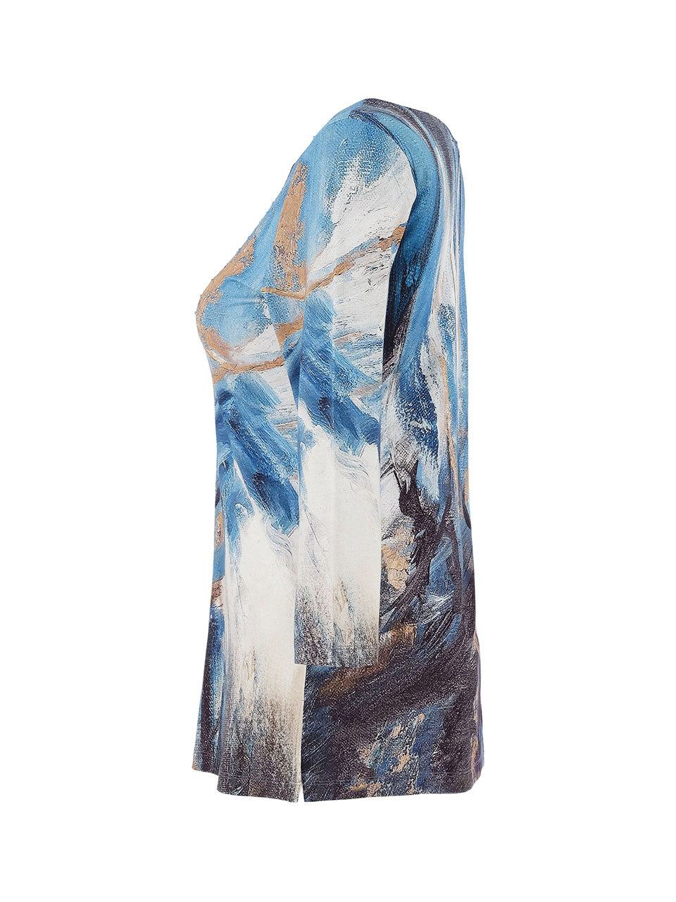 Abstract Brushstroke Print Pullover Dolcezza