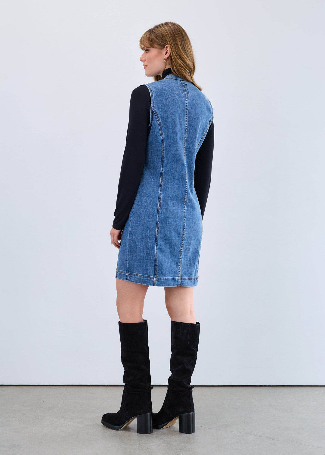 Long Denim Vest Dress